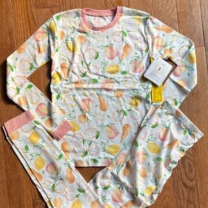 NWT Burts Bees Organic Cotton Fruit Pajamas Set